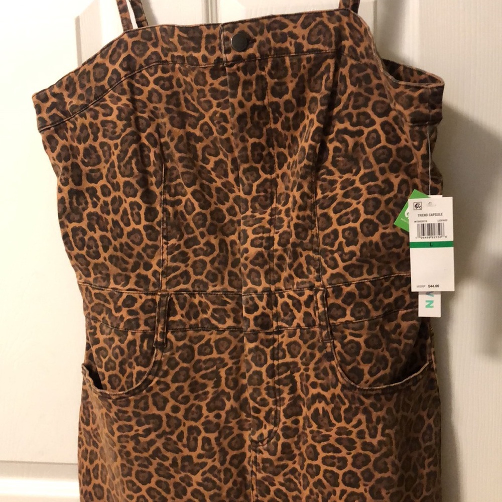 *LAST CALL* Tinseltown Juniors' Animal-Print Denim Mini Dress - Size L NEW - Picture 5 of 8
